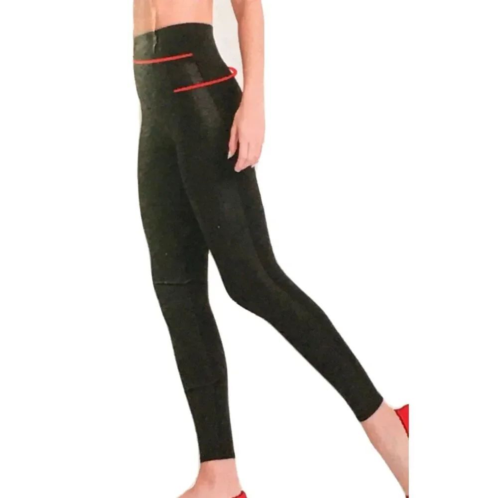 SPANX Assets By Spanx Faux Leather Front Leggings Size Small